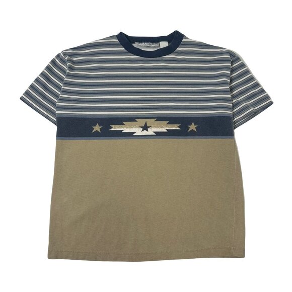 Vintage Adobe Rose Western Striped Tee M - Picture 1 of 3